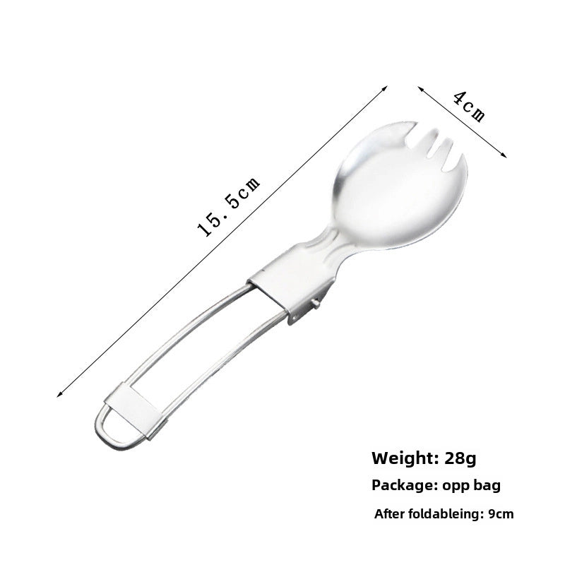 Stainless Steel Folding Spoon. Folding Cutlery Knife Salad Spoon With Fork Folding Spoon Outdoor Portable Set