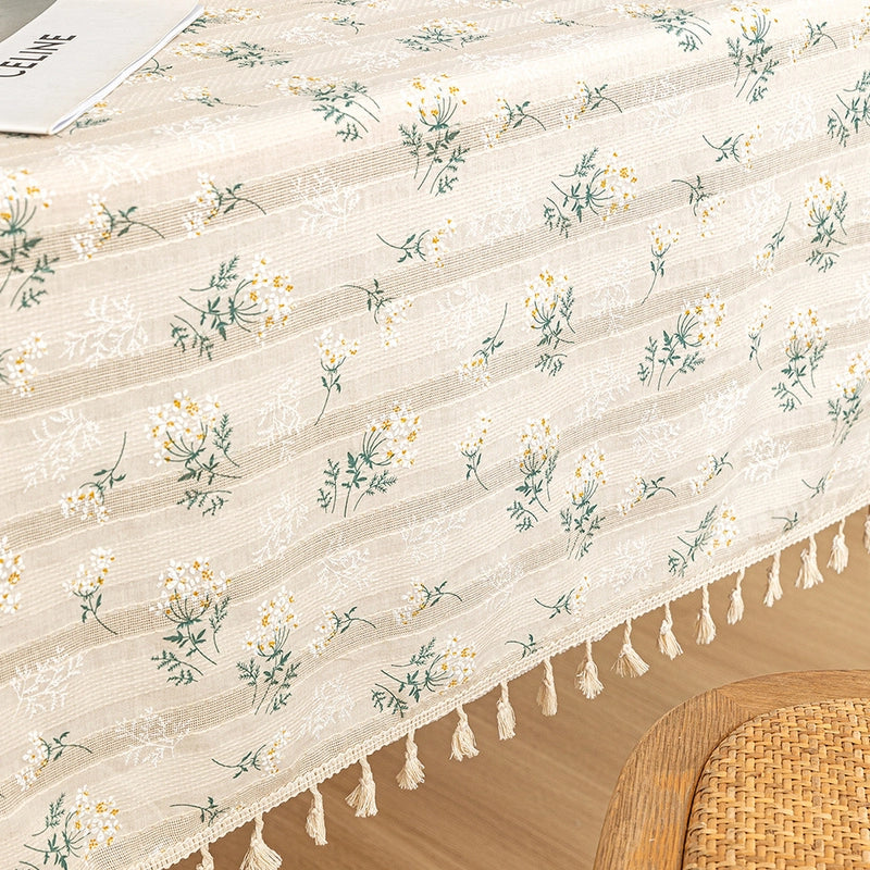 Fresh Daisy Tablecloth  Pastoral Floral Tablecloth Cotton And Linen Table Mat Coffee Table Table Cover Cloth