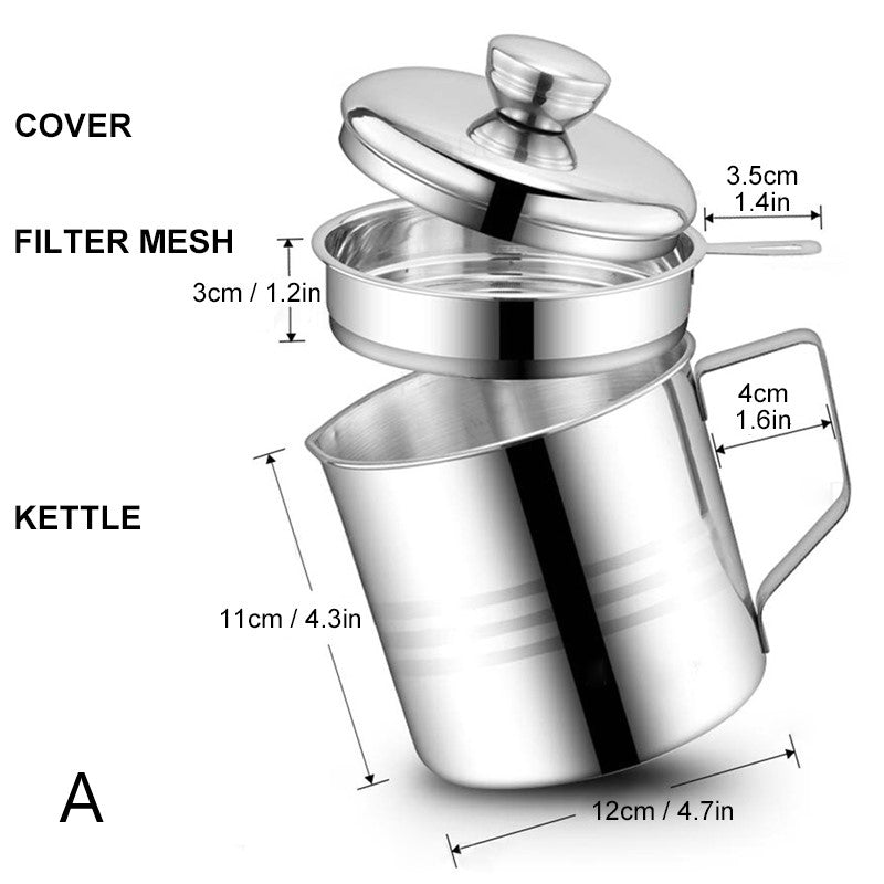 Home Grease Container With Strainer