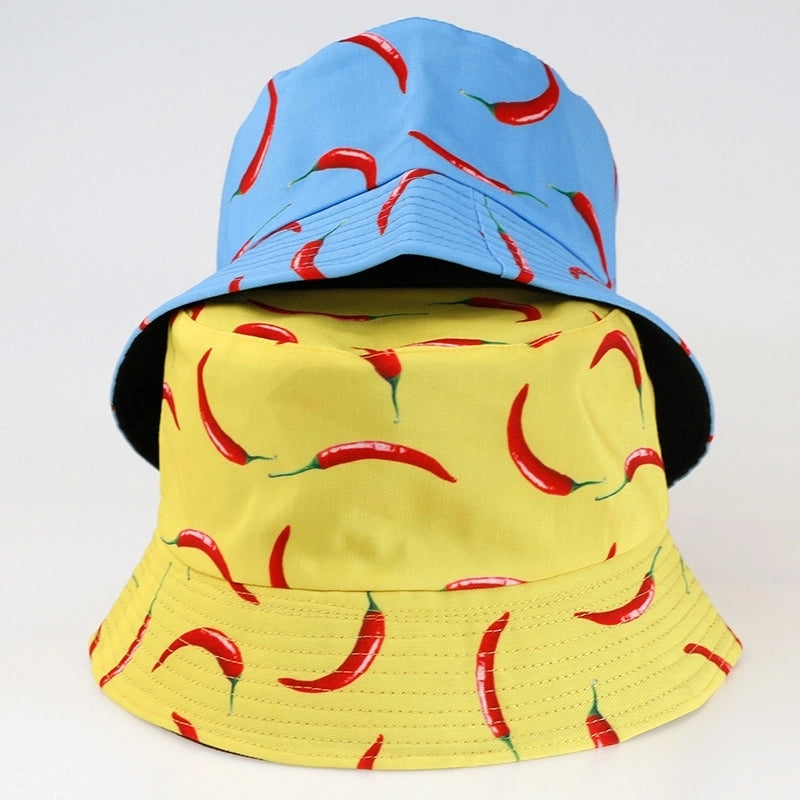 Unisex Minimalist Vegetable Wide Eaves Bucket Hat