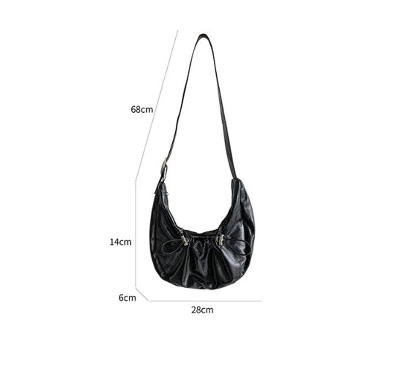 Women's Medium Pu Leather Solid Color Elegant Dumpling Shape Zipper Underarm Bag