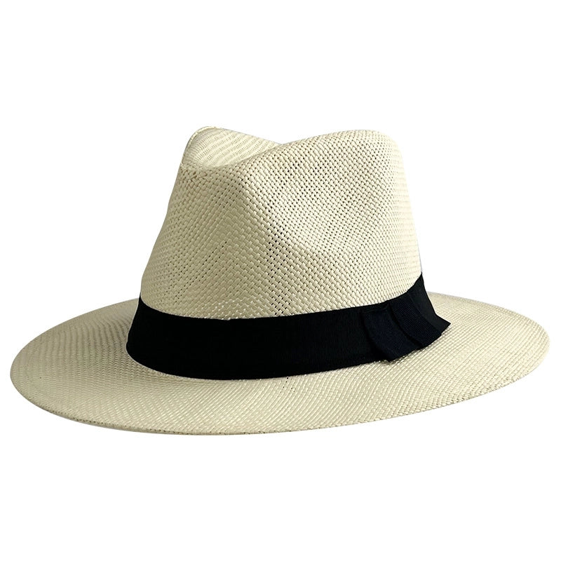 Unisex Minimalist Solid Color Wide Eaves Straw Hat