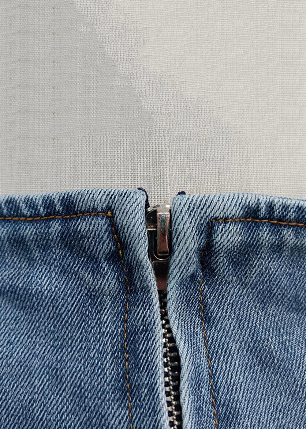 Sexy Blue Bow High Waist Denim Skirt Summer