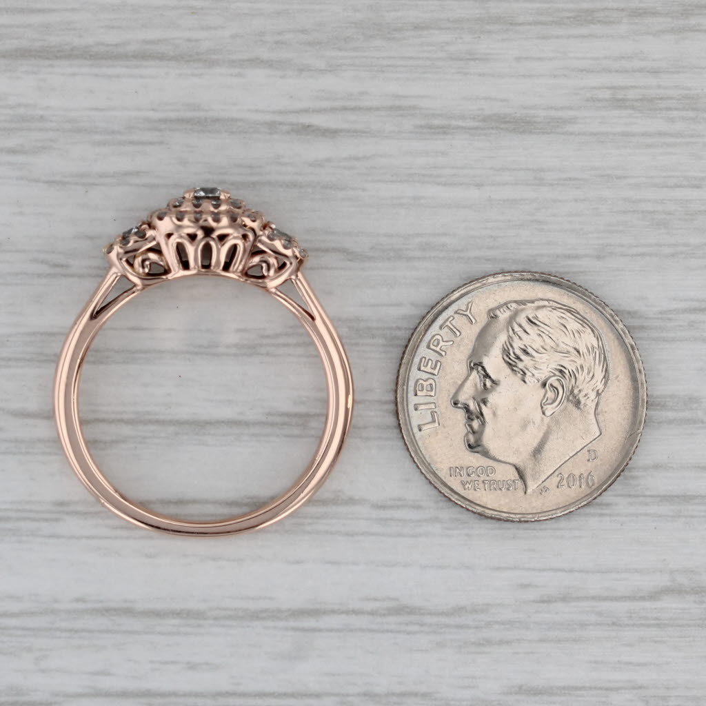 0.50ctw Diamond Halo Engagement Ring 10k Rose Gold Size 7