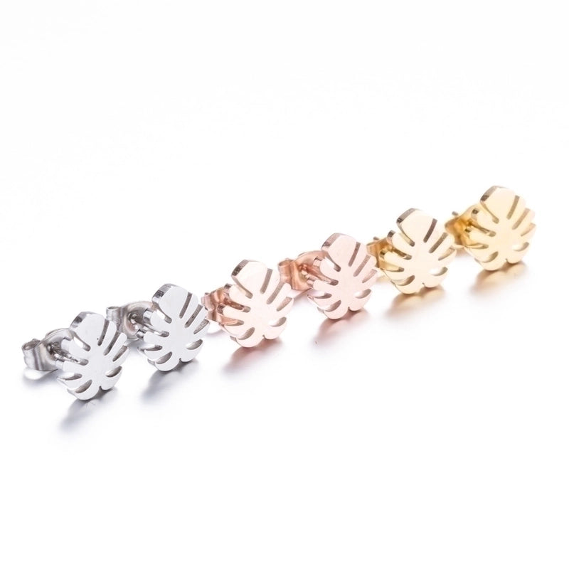 Fashion Palm Tree 304 Stainless Steel No Inlaid 18K Gold Plated Ear Studs