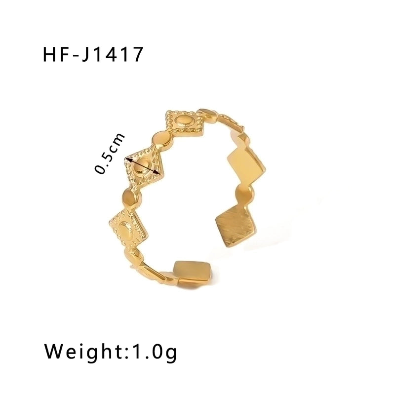 Stainless Steel 18K Gold Plated Modern Style Plating Geometric Open Rings