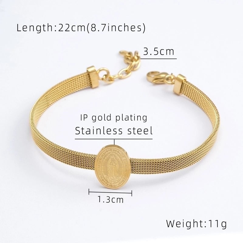 Minimalist Portrait 304 Stainless Steel 18K Gold Plated Bracelets In Bulk
