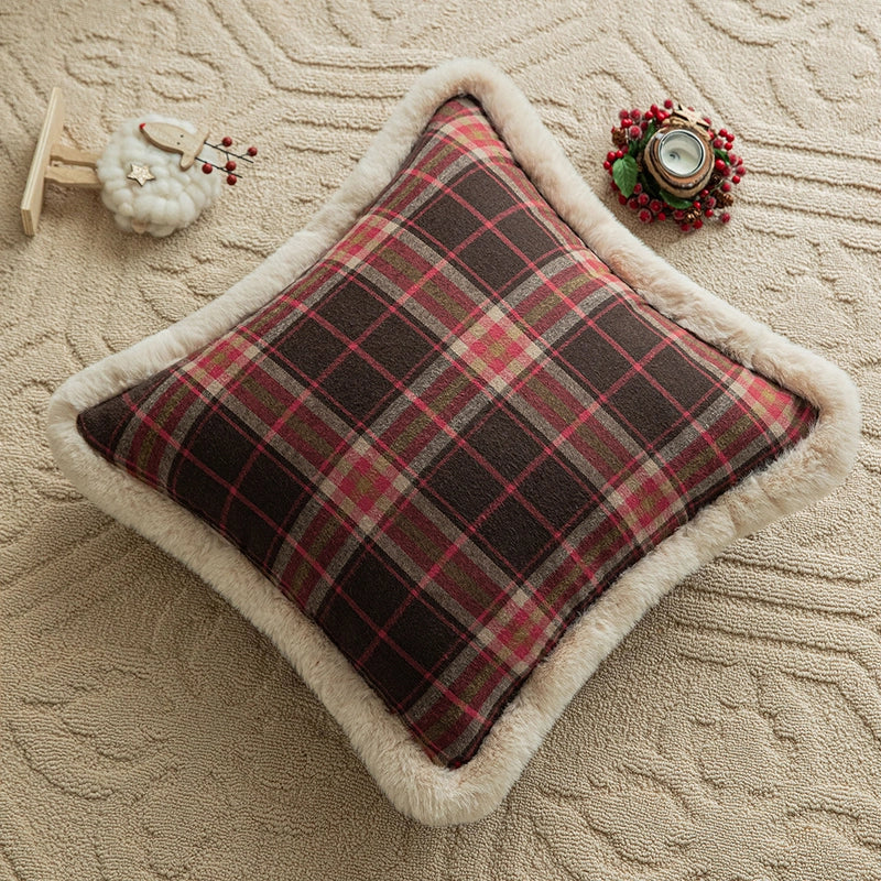 Elegant Plaid Polyester Throw Pillow Pillow Cases Couch & Sofa Decor