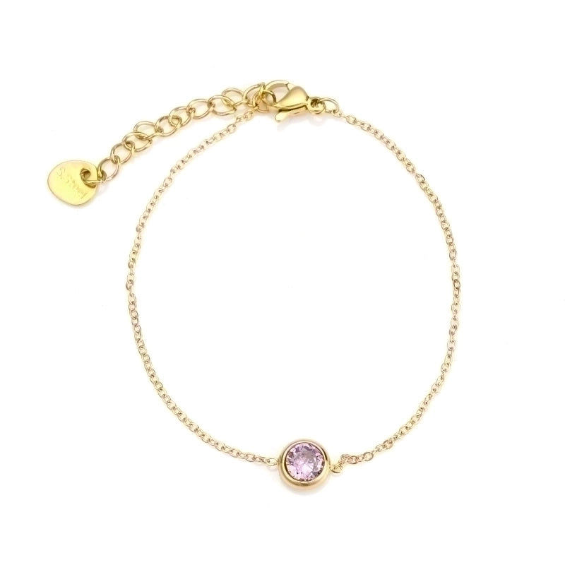 Elegant Minimalist Round 304 Stainless Steel Artificial Rhinestones Bracelets In Bulk