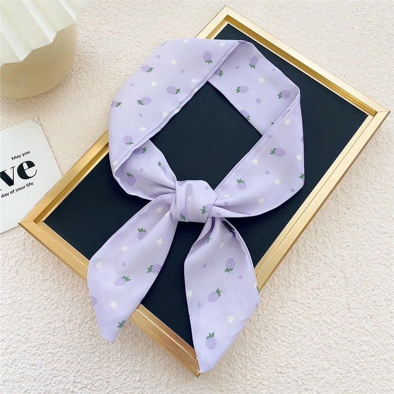 Fashion Printing Streamer Narrow Silk Scarf