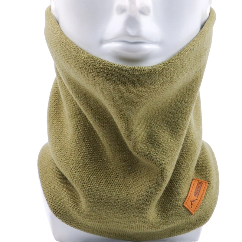 Autumn And Winter Single Circle Collar Men's And Women's Solid Color Fleece-lined Knitted Scarf Fashion Fake Turtleneck Warm Pullover Scarf