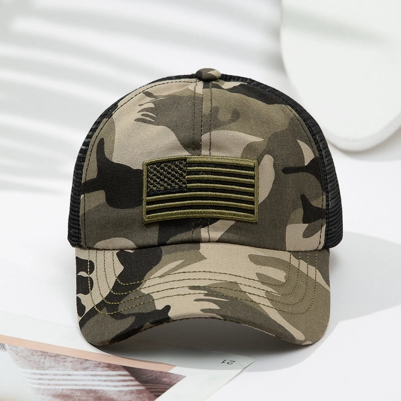 Unisex Embroidery Streetwear Geometric Embroidery Wide Eaves Curved Eaves Baseball Cap