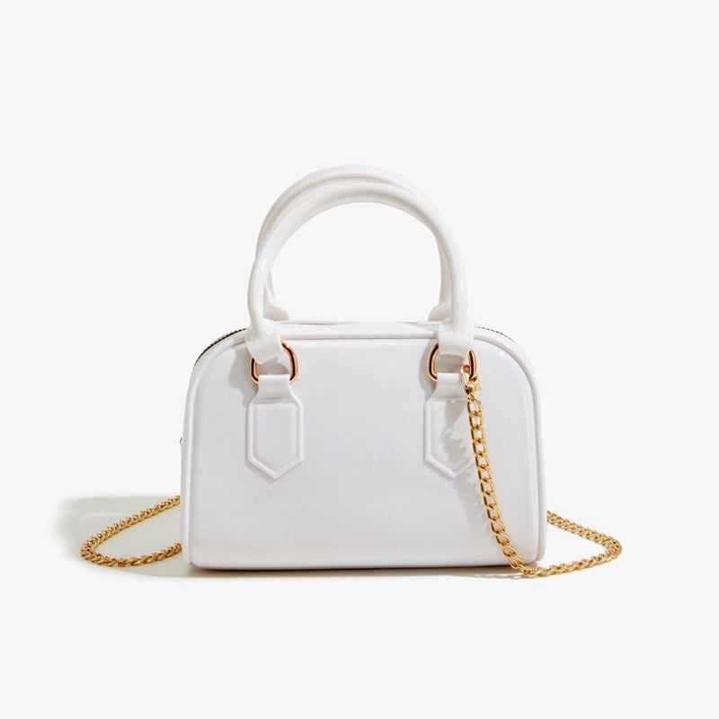 Women's Pvc Solid Color Streetwear Square Zipper Square Bag