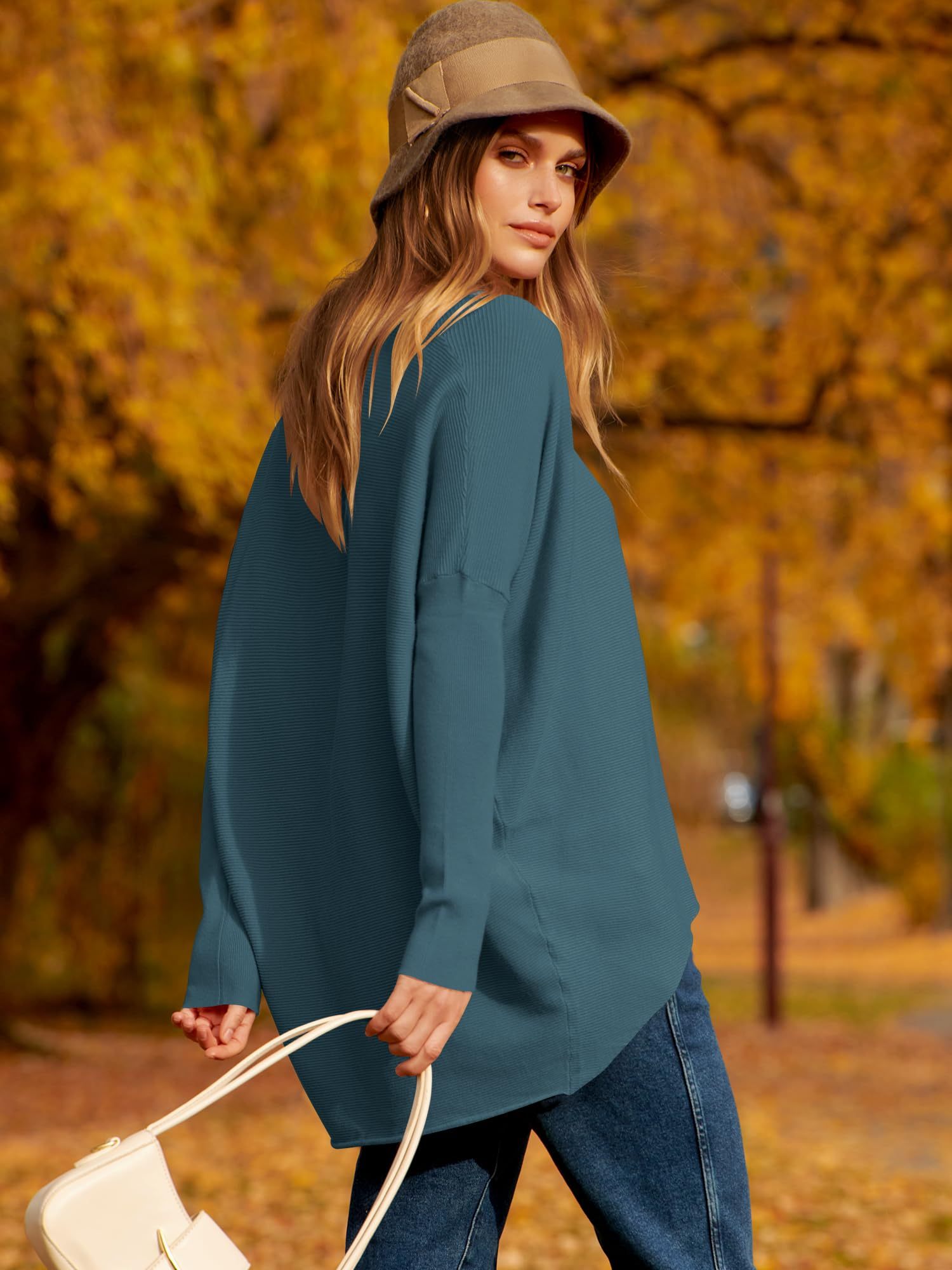 ✨Hot Sale 49% OFF⭐women's Irregular Oversized Dolman Sleeve Knitted Pullover (Free Shipping)