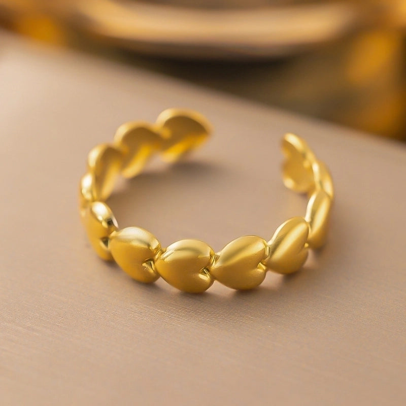 Minimalist Heart Shape Titanium Steel Plating Rings