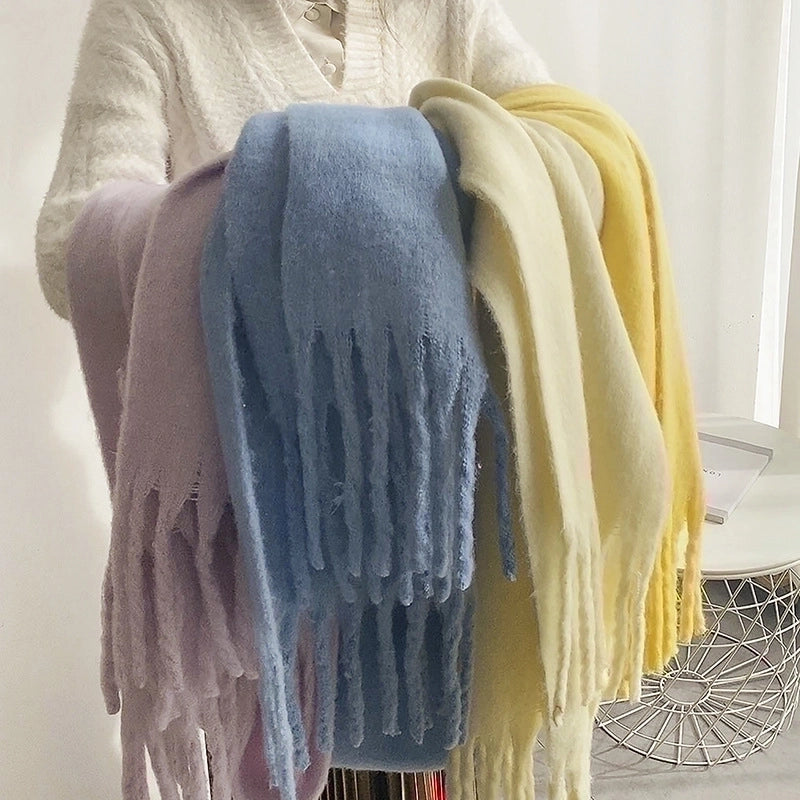 Unisex Sweet Solid Color Imitation Cashmere