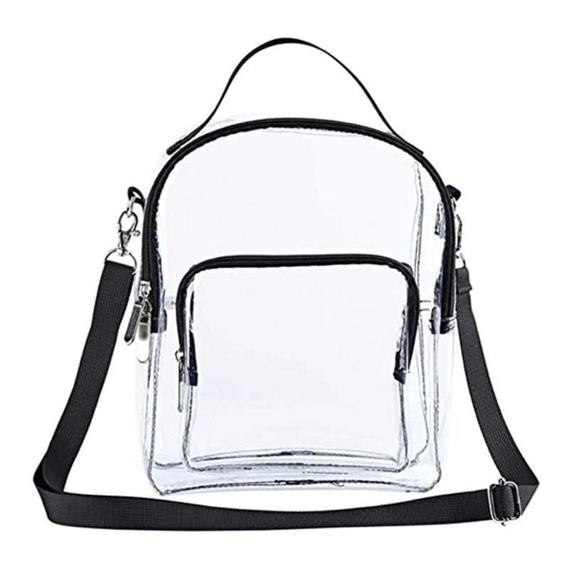 Women's Pvc Solid Color Streetwear Transparent Square Zipper Crossbody Bag