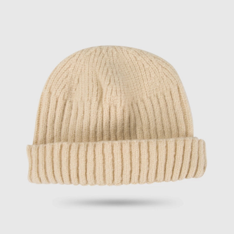 Unisex Minimalist Stripe Solid Color Crimping Wool Cap