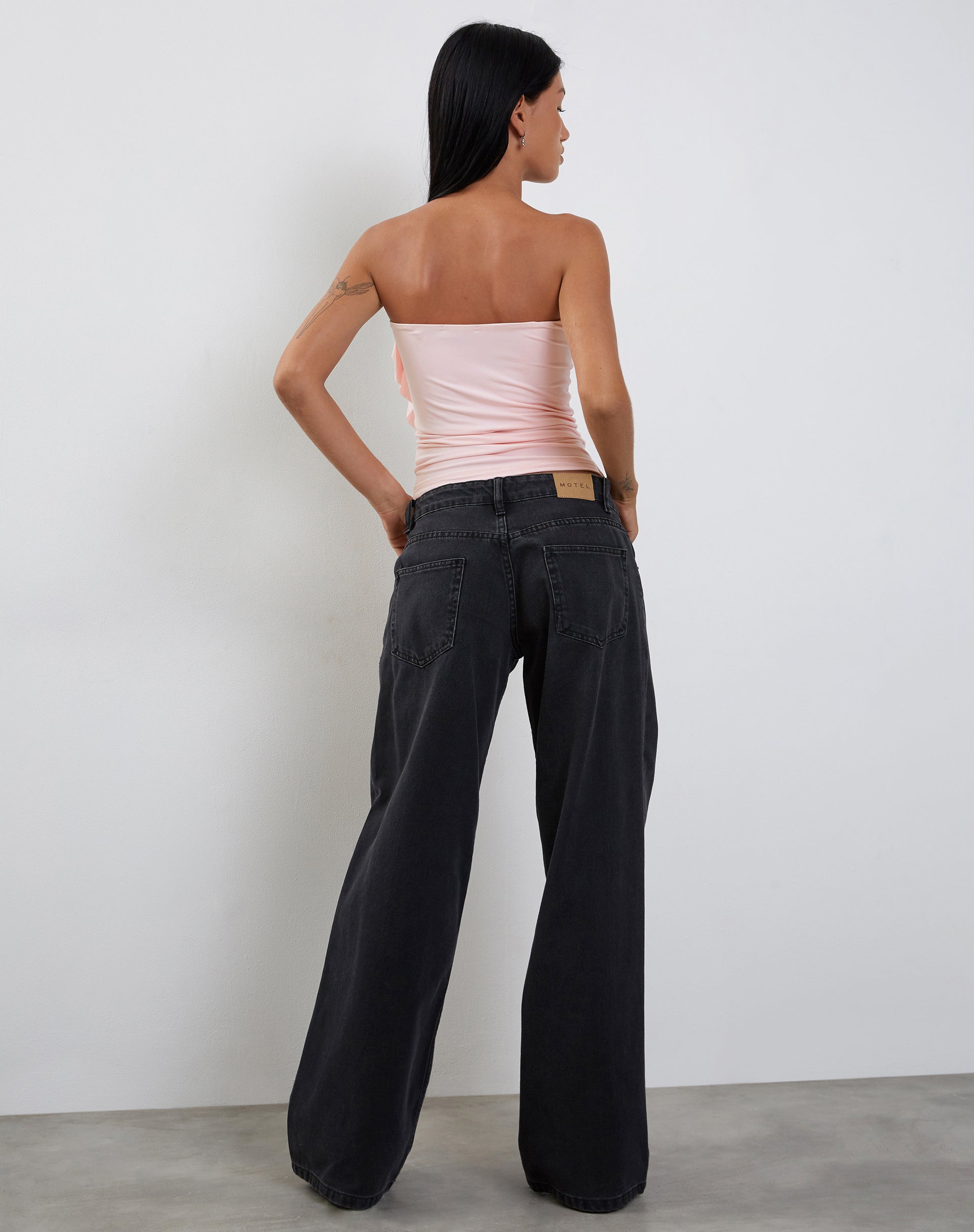 Baylin Ruffle Bandeau Top in Baby Pink