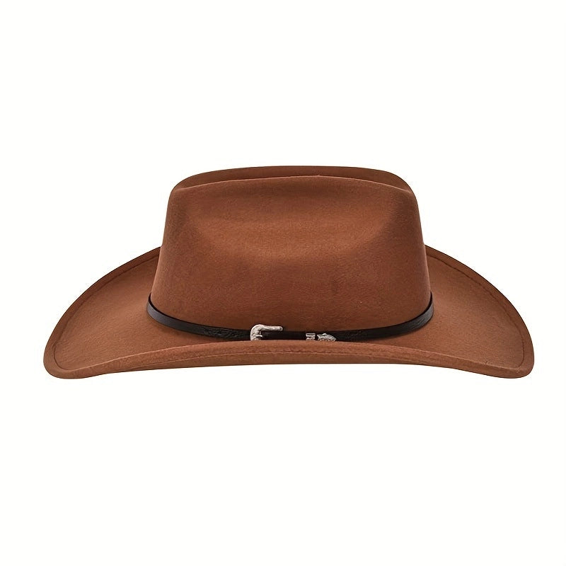 New Western Cowboy Hat Woolen Top Hat Big Brim Hat Minority Style Jazz Hat