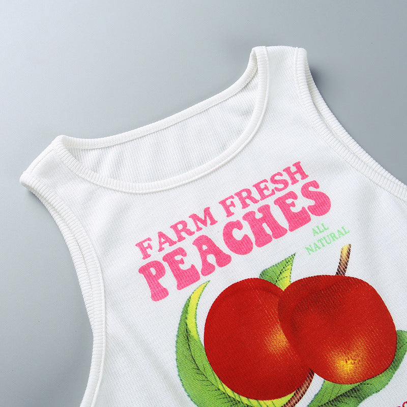 Farm Fresh Peaches Ribbed Top