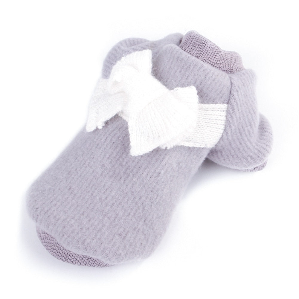 Bowknot Soft Dog Cat Sweater