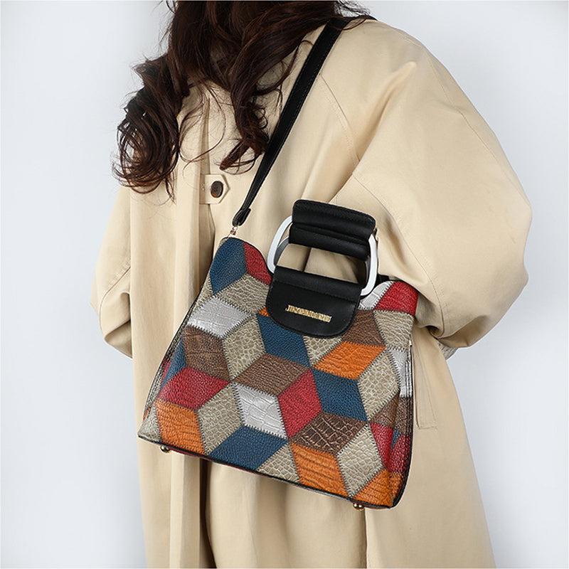 Striped Plaid Multi-Compartment  Crossbody Bag