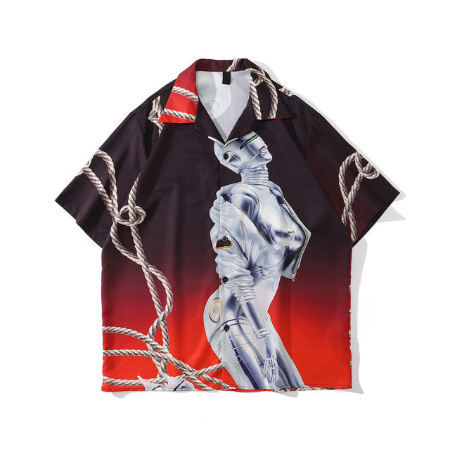 Hajime Sorayama Button Up Bowling Tee