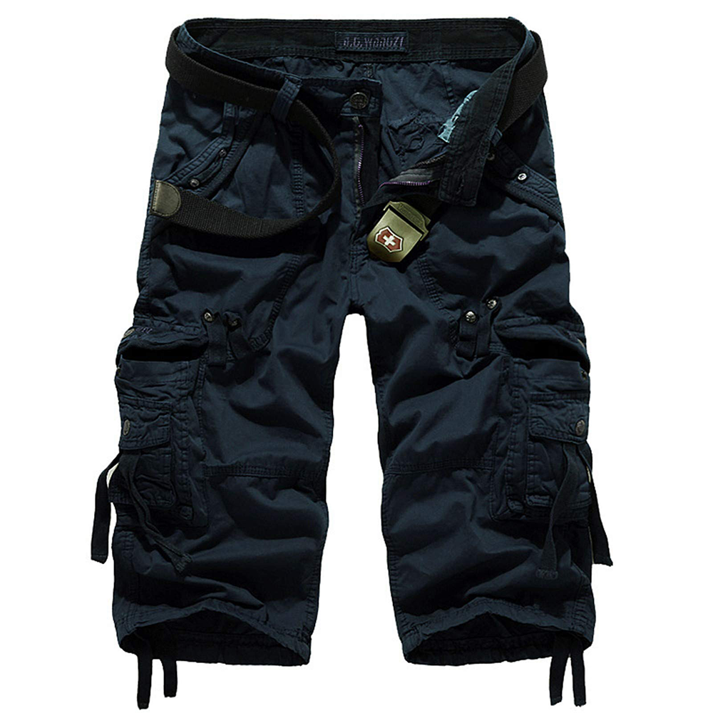 6-pack Men Casual Workout Military Men's Shorts Multi-Pocket Calf-Length Short Pants