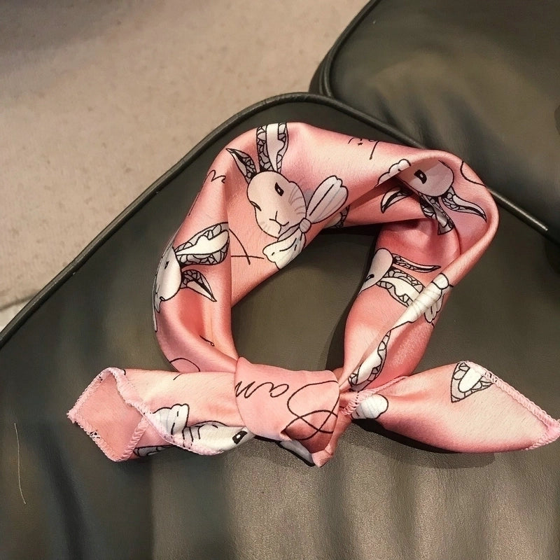 Women's Minimalist Color Block Polyester Silk Scarf