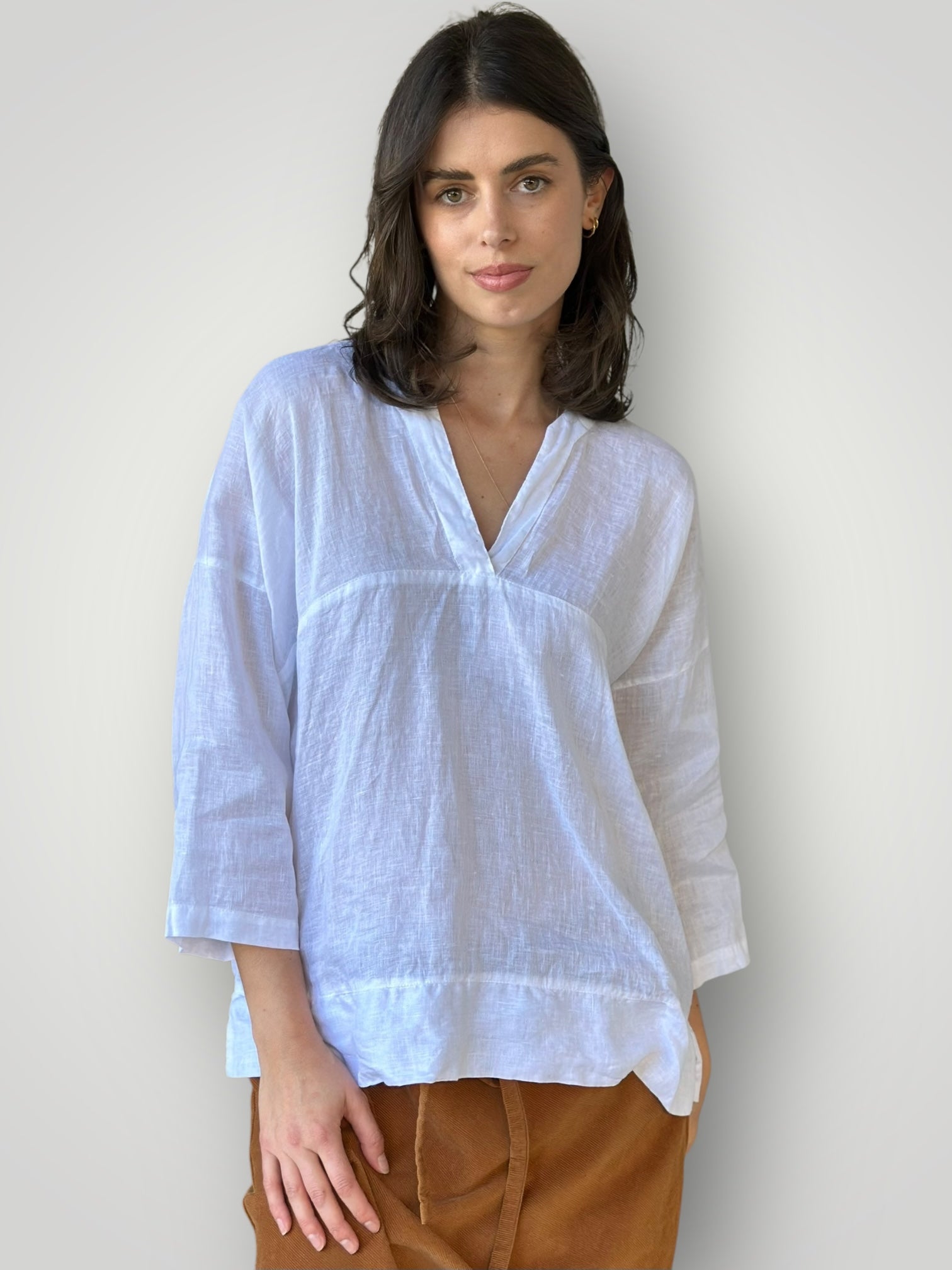 francis top - white linen