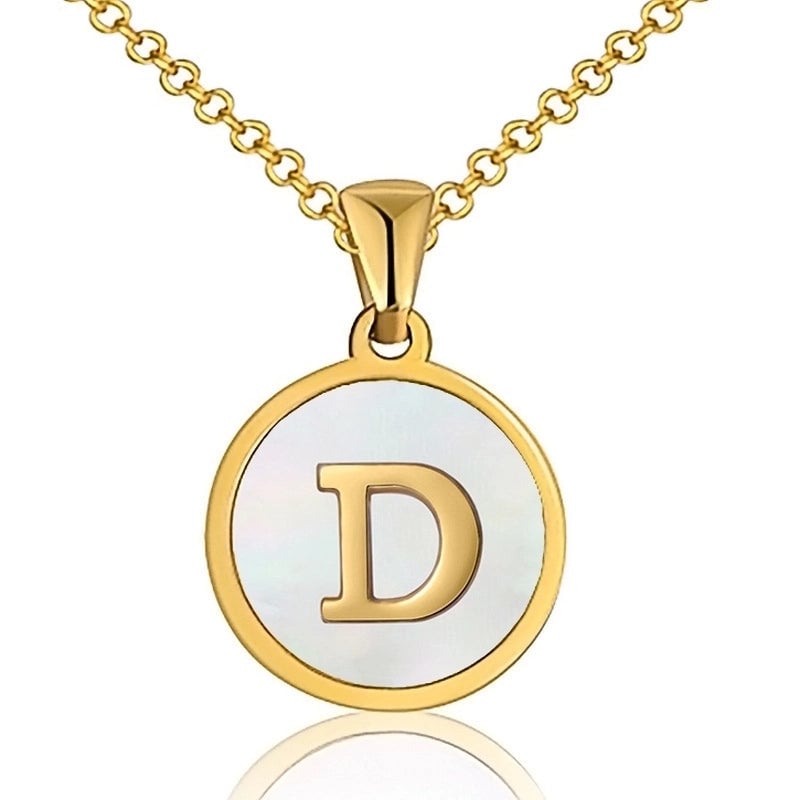 Fashion Letter Stainless Steel Plating Shell Pendant Necklace
