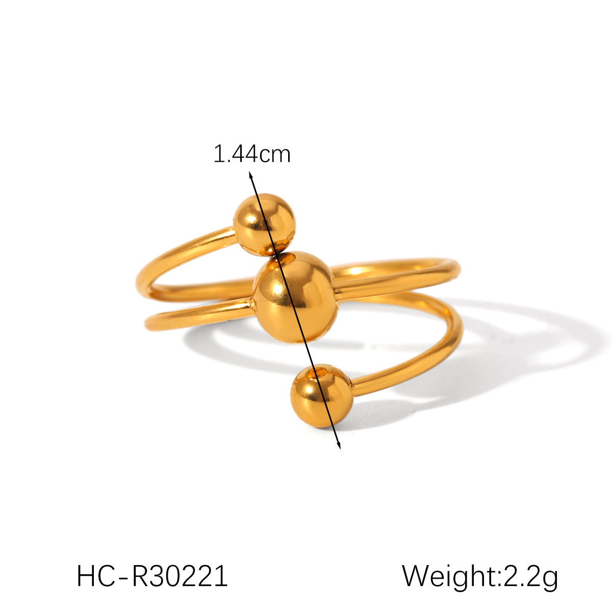 Stainless Steel Ball Ring Female Niche Design Size Gold Ball Ring Titanium Steel Ring
