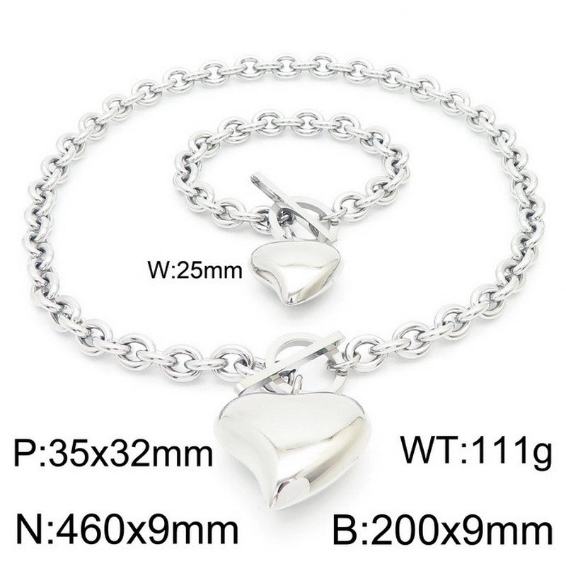 Fashion Geometric Titanium Steel 18K Gold Plated Plating Stainless Steel Jewelry Sets