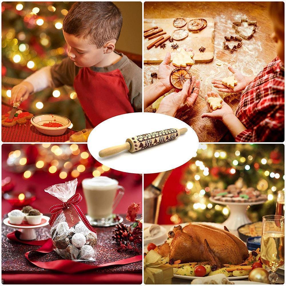 Christmas Embossing Rolling Pin