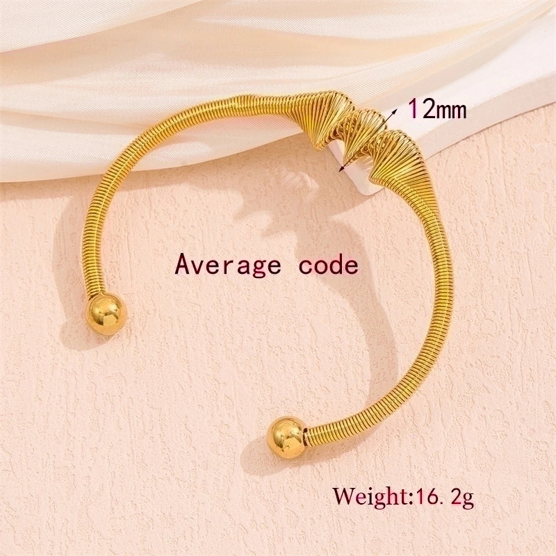 Minimalist Solid Color 201 Stainless Steel 18K Gold Plated Bracelets In Bulk