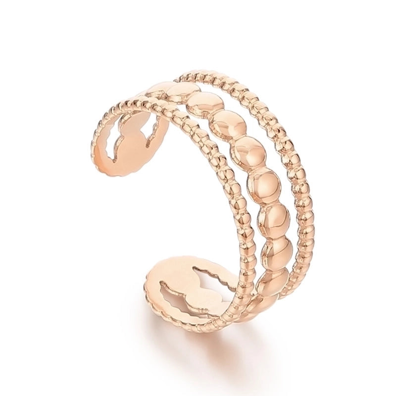 Minimalist Solid Color Titanium Steel 18K Gold Plated Polishing Open Rings