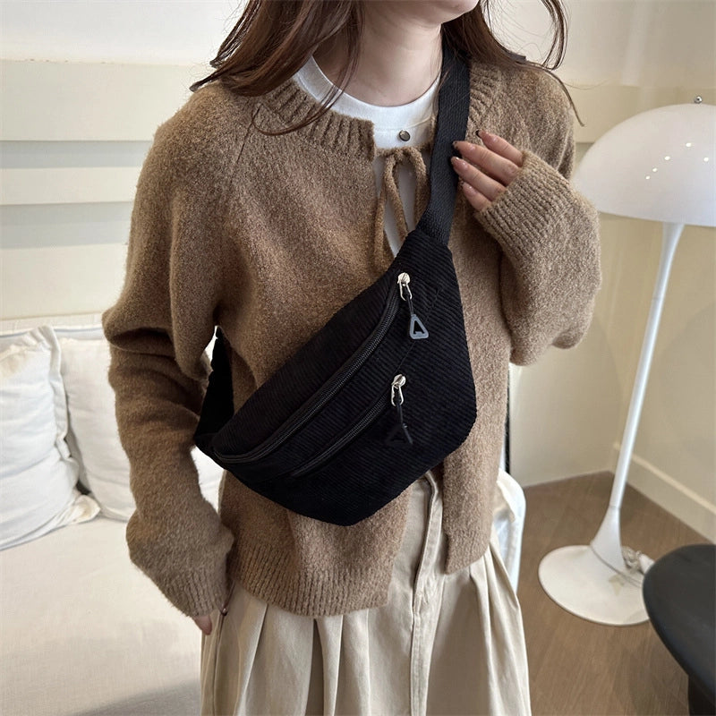 Women's Streetwear Solid Color Flannel Waist Bags
