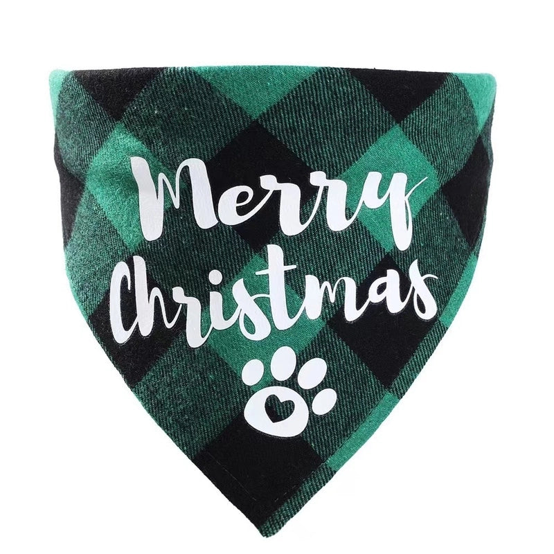 British Style Polyester Christmas Lattice Pet Saliva Towel