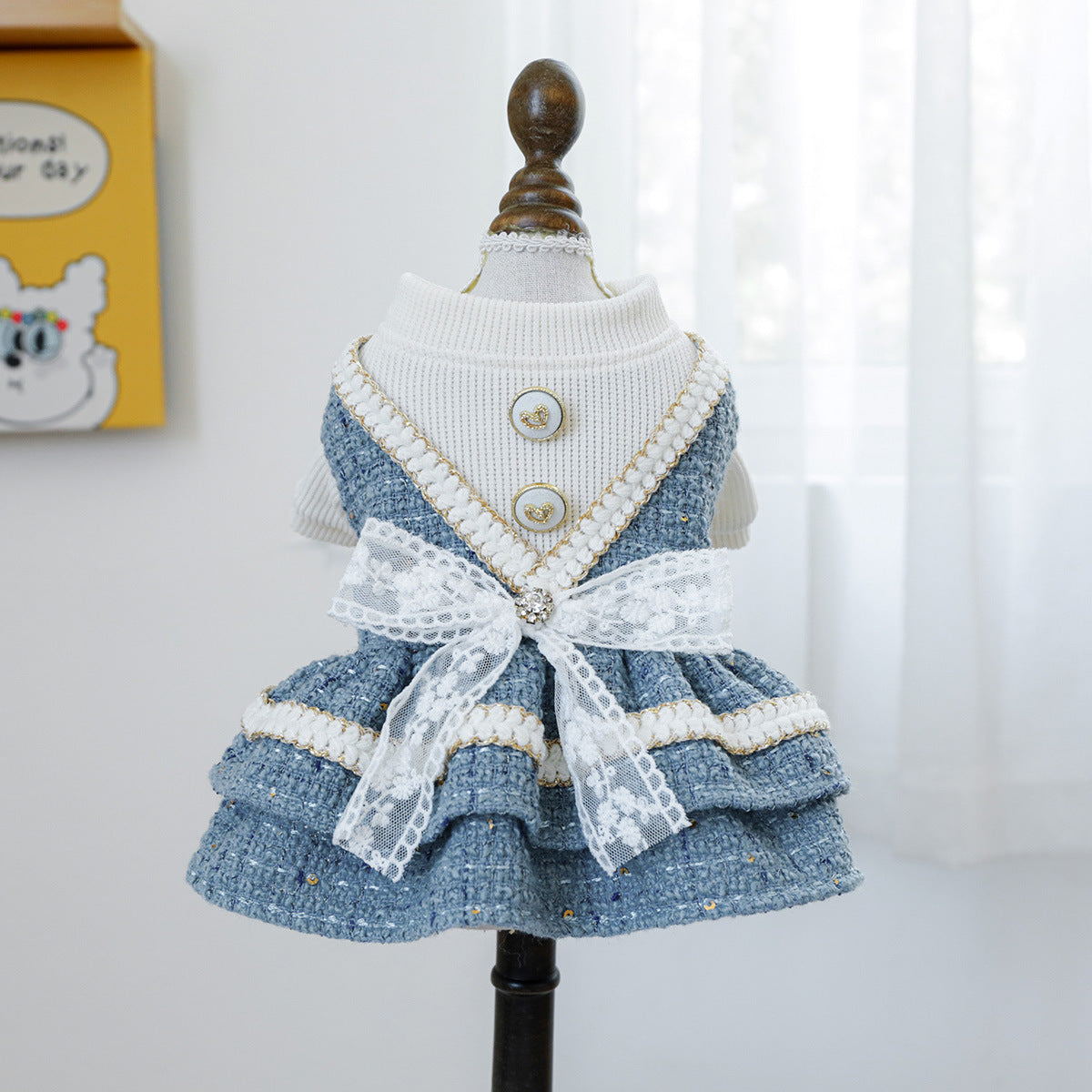 Warm Sweet Bowknot Layered Princess Dress