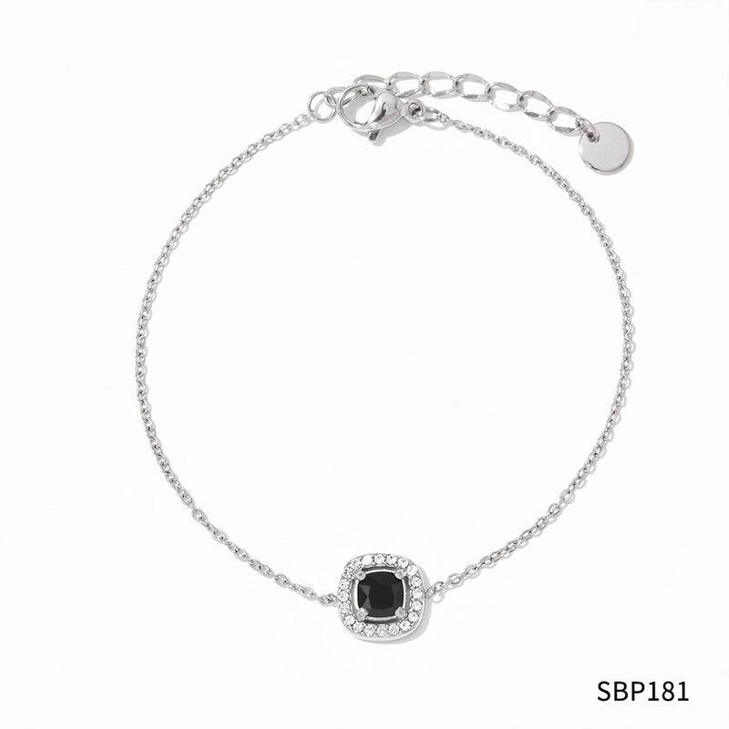 304 Stainless Steel Titanium Steel 16K Gold Plated White Gold Plated Gold Plated Classic Style Plating Inlay Square Zircon Bracelets Earrings Necklace