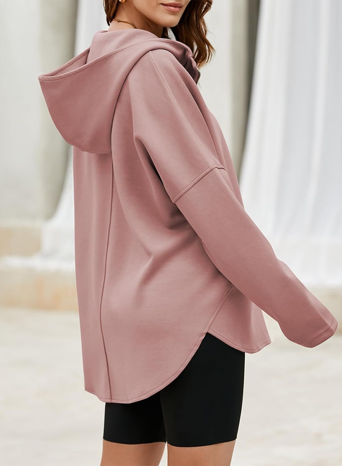 FINAL SALE⚡5 Packs for $25.95⚡- Women's Oversized Hoodies Casual Long Sleeve Half Zipper Pocket Sweatshirt Pullover Tops