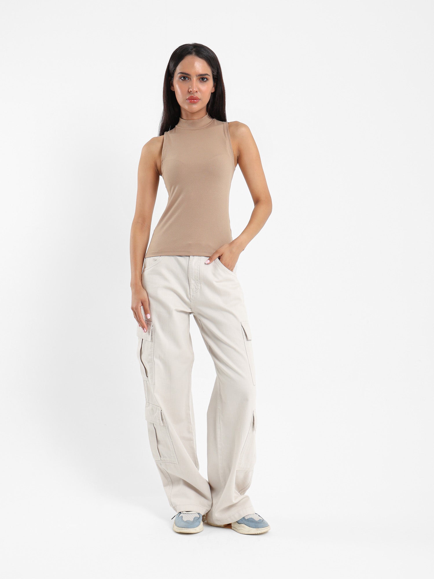 Sleeveless Mock-Neck Top