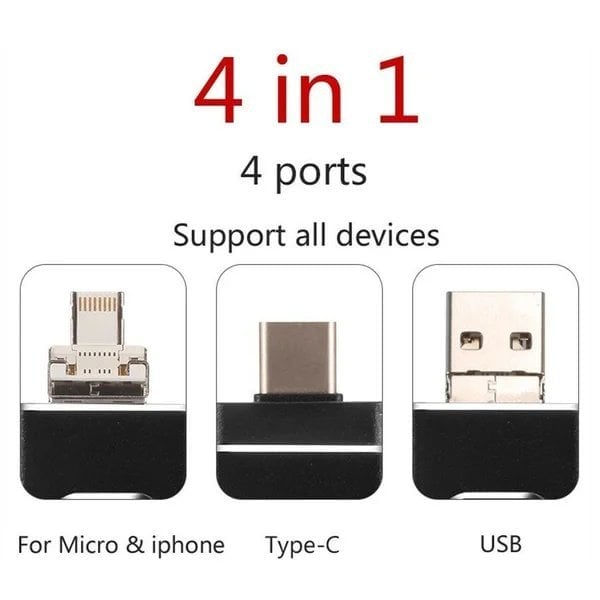 4 In 1 High Speed USB Flash Drive For iPhone. iPad. Android. PC & More Devices