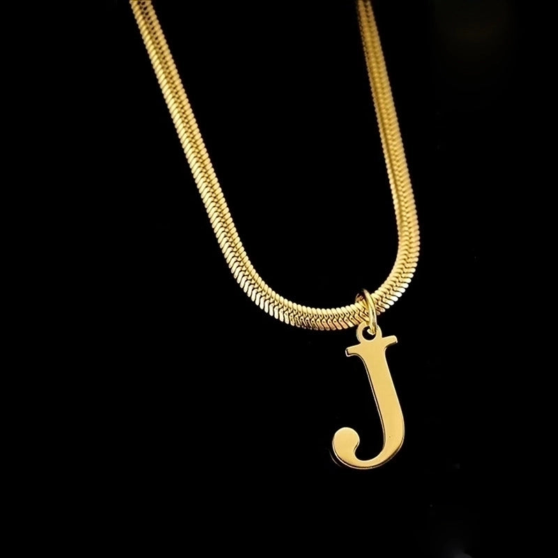 Minimalist Letter Titanium Steel Plating Necklace 1 Piece