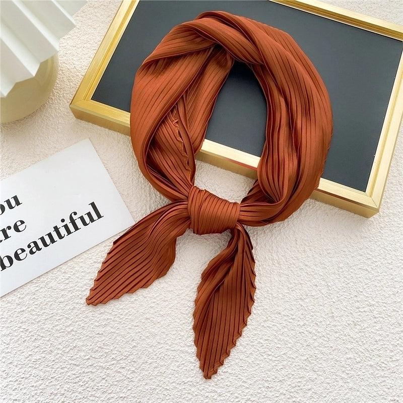 Simple Fold Solid Color Small Square Scarf