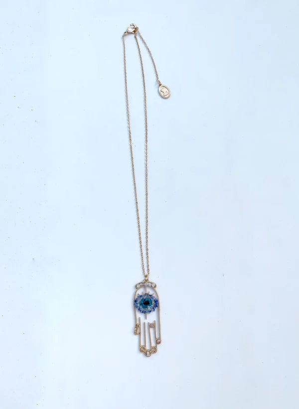 Healing Crystal Hamsa Necklace
