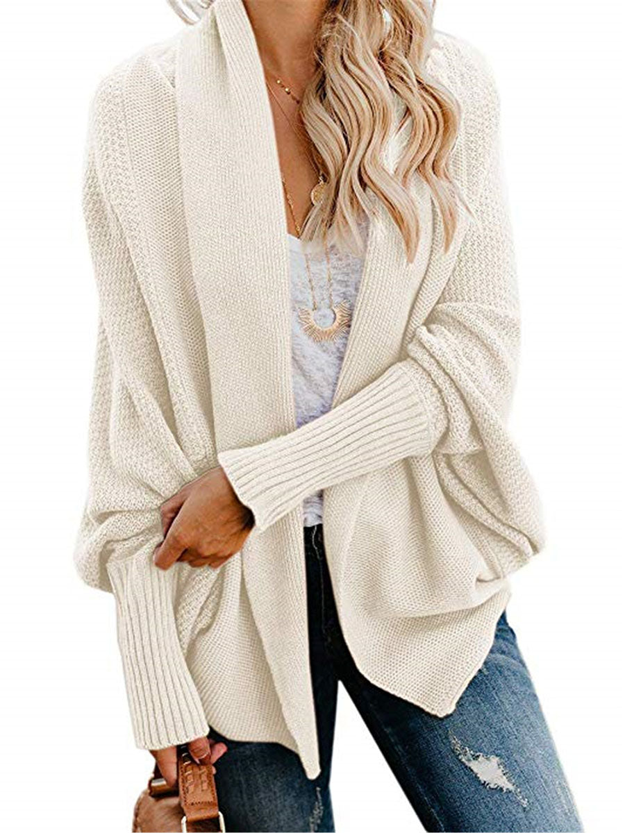 Bat sleeve plus size long knitted cardigan sweater13 colors
