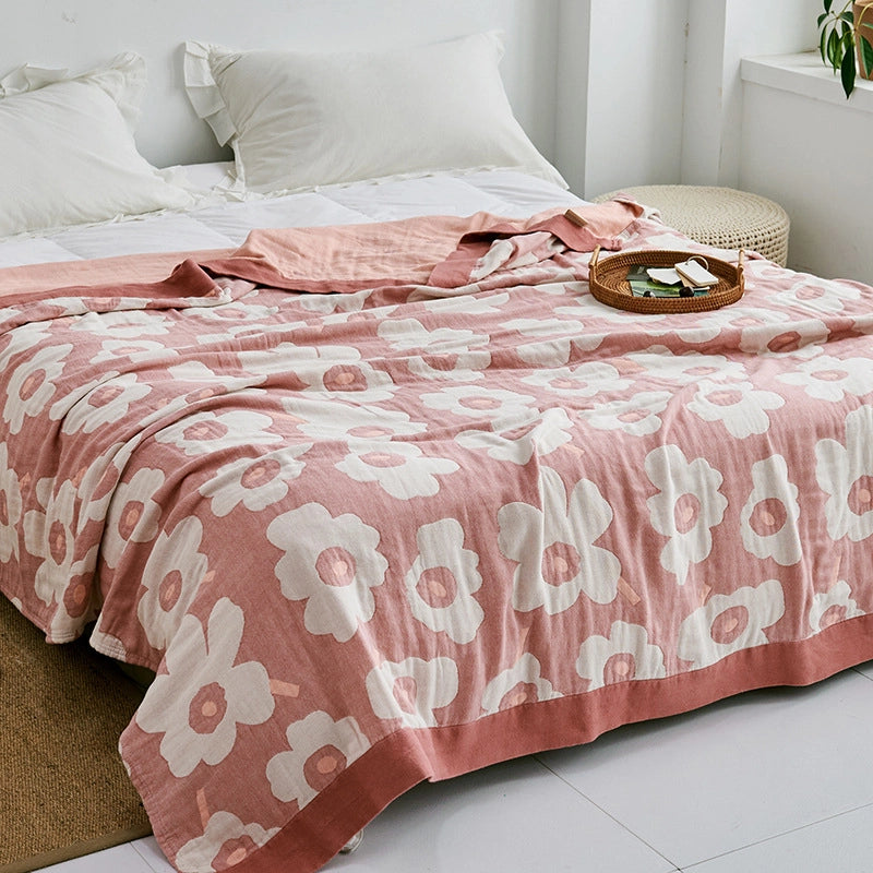 Towel Quilt Pure Cotton Five-Layer Gauze Towel Blanket Four Seasons Office Single Double Nap Blanket Quilt