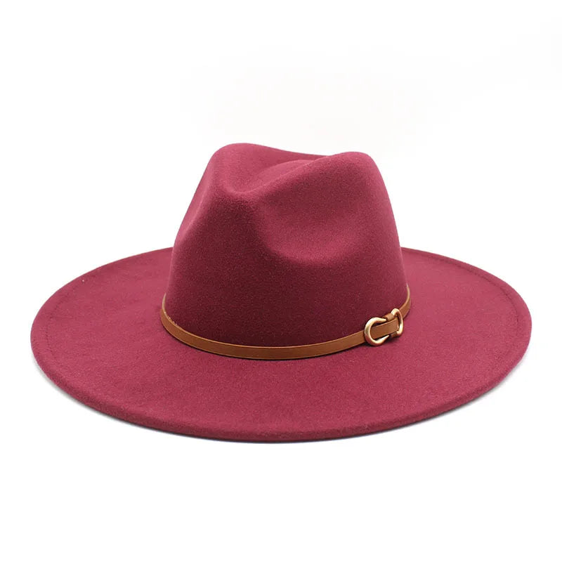 Fashion Autumn And Winter New Black Woolen Hat Jazz Hat For Men And Women 9.5cm